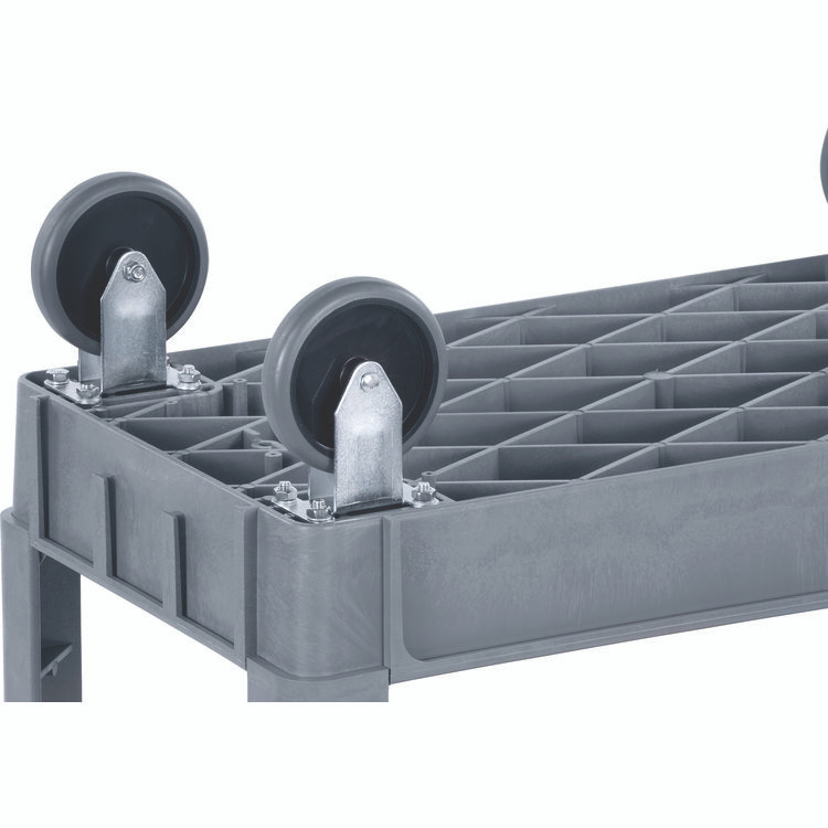 BOARDWALK 4024UC GRA Two-Shelf Utility Cart, Plastic, 2 Shelves, 500 lb Capacity, 17.25" x 40" x 33.5", Gray