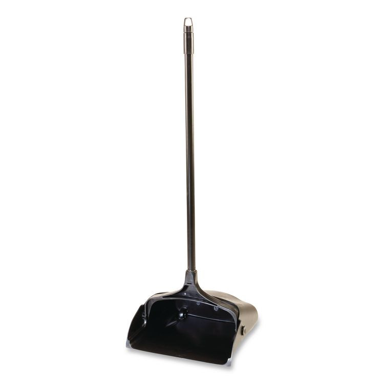RUBBERMAID COMMERCIAL PROD. 253100BK Lobby Pro Upright Dustpan with Wheels, 12.5w x 37h, Polypropylene with Vinyl Coat, Black