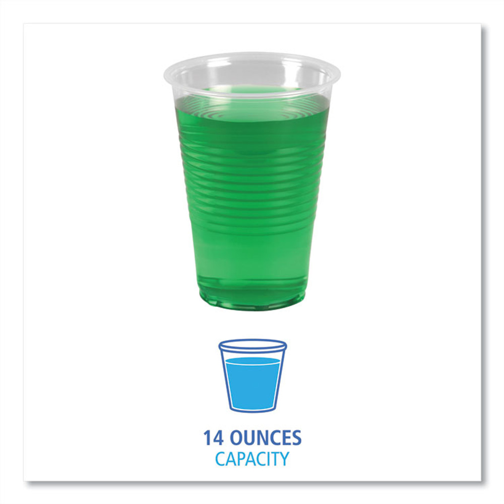BOARDWALK TRANSCUP14PK Translucent Plastic Cold Cups, 14 oz, 50/Pack