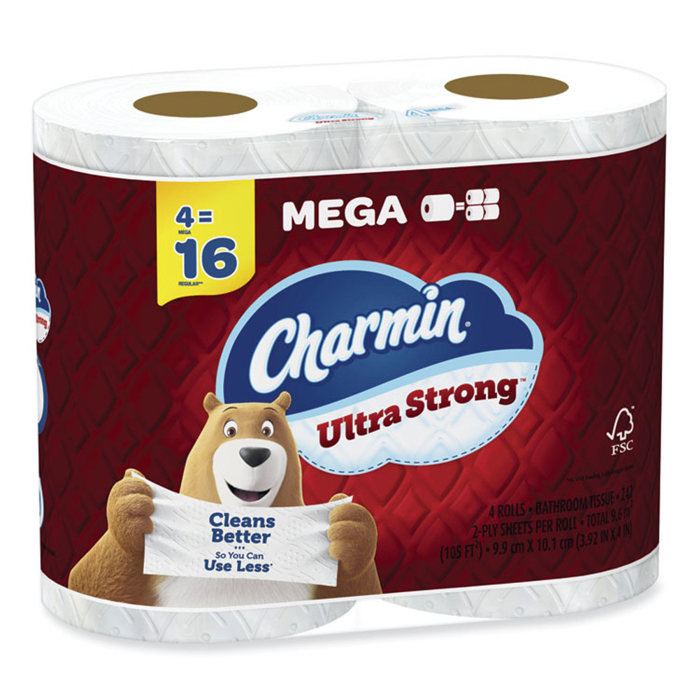 PROCTER & GAMBLE Charmin® 08816 Ultra Strong Bathroom Tissue, Septic Safe, 2-Ply, White, 242 Sheet/Roll, 4/Pack, 8 Packs/Carton