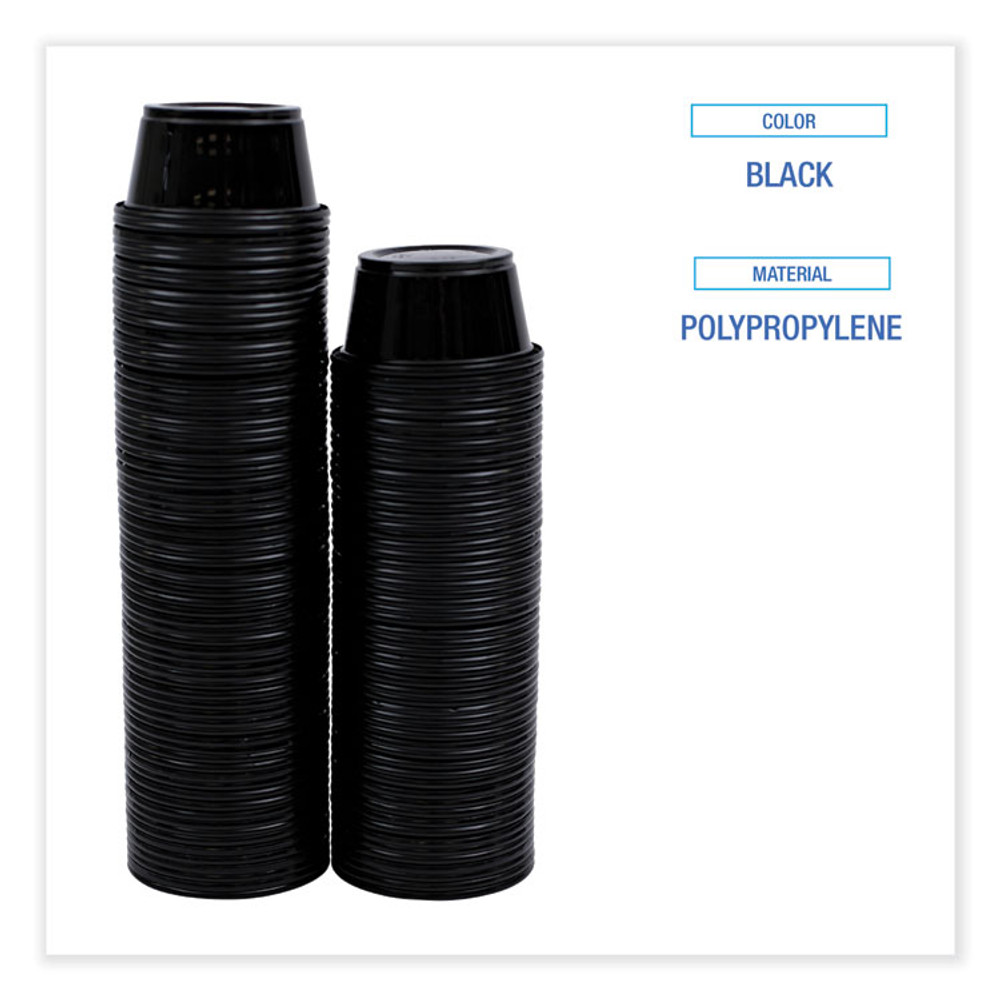 BOARDWALK PRTN2BL Souffle/Portion Cups, 2 oz, Plastic, Black, 125/Sleeve, 20 Sleeves/Carton
