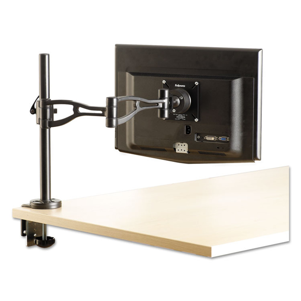 FELLOWES MFG. CO. 8041601 Professional Series Depth Adjustable Monitor Arm, 360 Degree Rotation, 37 Degree Tilt, 360 Degree Pan, Black, Supports 24 lb