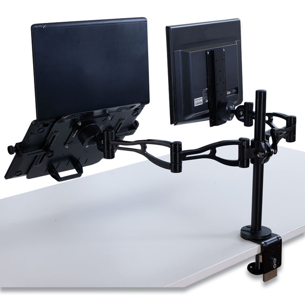 FELLOWES MFG. CO. 8041601 Professional Series Depth Adjustable Monitor Arm, 360 Degree Rotation, 37 Degree Tilt, 360 Degree Pan, Black, Supports 24 lb