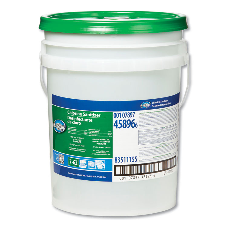 LUSTER PROFESSIONAL 45896 Liquid Chlorine Sanitizer, Chlorine Scent, 5 gal Pail