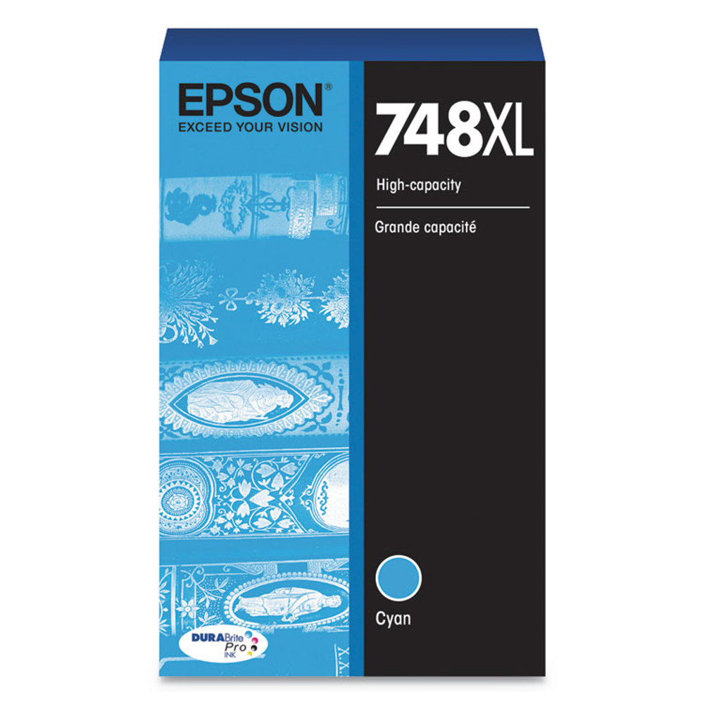 EPSON AMERICA, INC. T748XL220 T748XL220 (748XL) DURABrite Pro High-Yield Ink, 4000 Page-Yield, Cyan