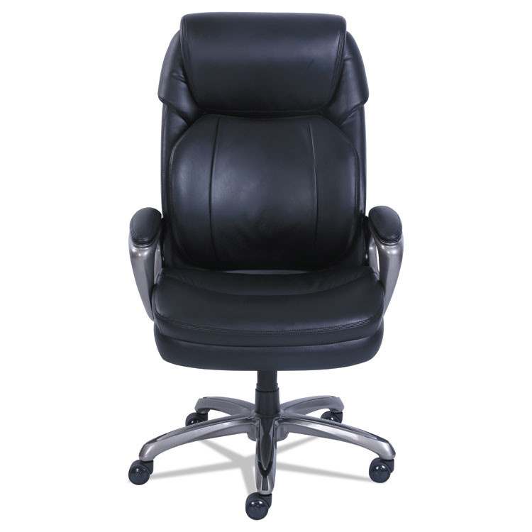 LF PRODUCTS PTE LTD SertaPedic® 48964 Cosset Big and Tall Executive Chair, Supports Up to 400 lb, 19" to 22" Seat Height, Black Seat/Back, Slate Base
