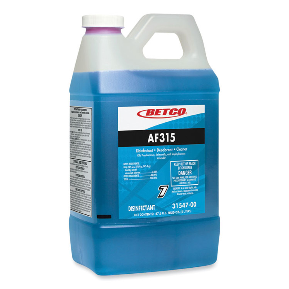 BETCO CORPORATION 3154700 AF315 Disinfectant Cleaner, Citrus Floral Scent, 2 L Bottle, 4/Carton