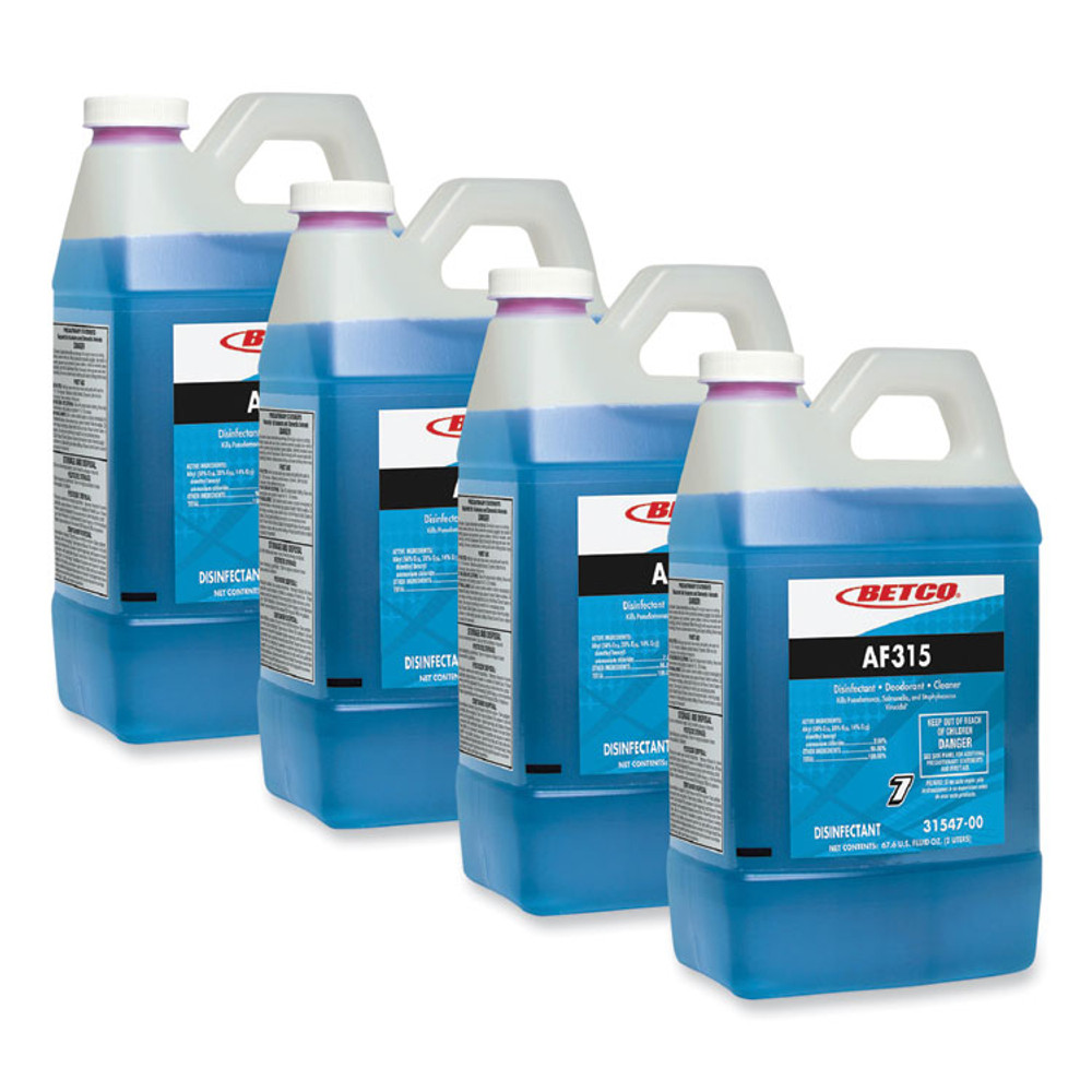 BETCO CORPORATION 3154700 AF315 Disinfectant Cleaner, Citrus Floral Scent, 2 L Bottle, 4/Carton