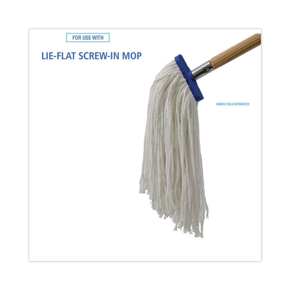 BOARDWALK 824R Mop Head, Lie-Flat Head, Rayon Fiber, 24oz, White, 12/Carton