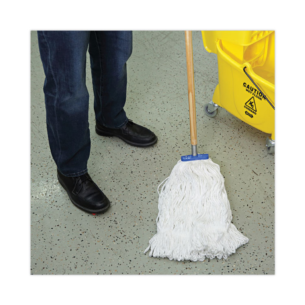 BOARDWALK 824R Mop Head, Lie-Flat Head, Rayon Fiber, 24oz, White, 12/Carton