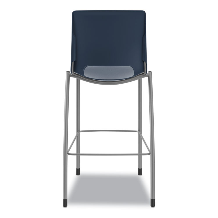 HON COMPANY MG5NEREPLAT Motivate Four-Leg Cafe Height Stool, Supports Up to 300 lb, 30" Seat Height, Regatta Seat, Regatta Back, Platinum Base