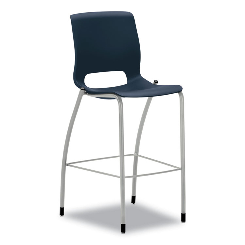 HON COMPANY MG5NEREPLAT Motivate Four-Leg Cafe Height Stool, Supports Up to 300 lb, 30" Seat Height, Regatta Seat, Regatta Back, Platinum Base