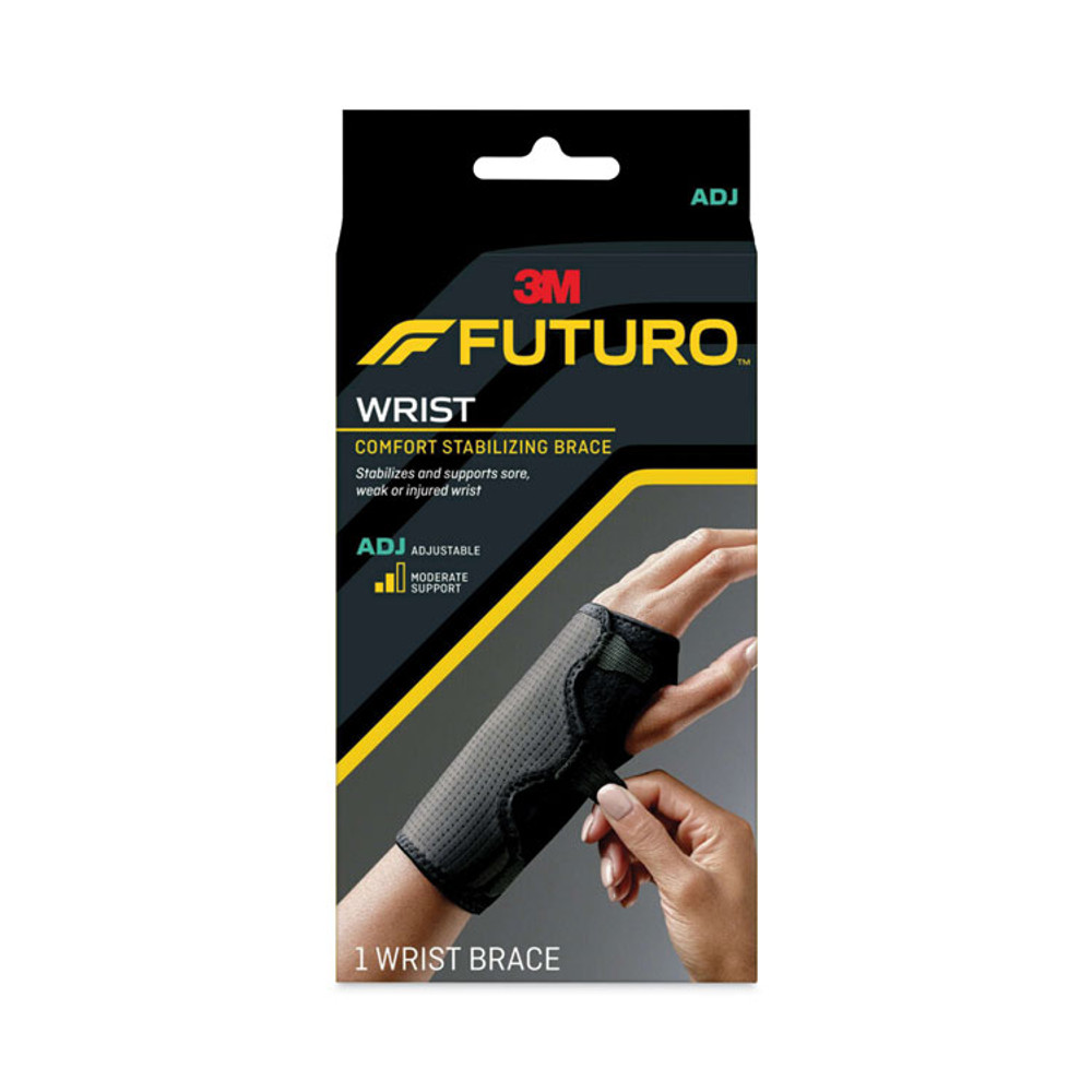 3M/COMMERCIAL TAPE DIV. FUTURO™ 10770EN Adjustable Reversible Splint Wrist Brace, Fits Wrists 5.5" to 8.5", Black