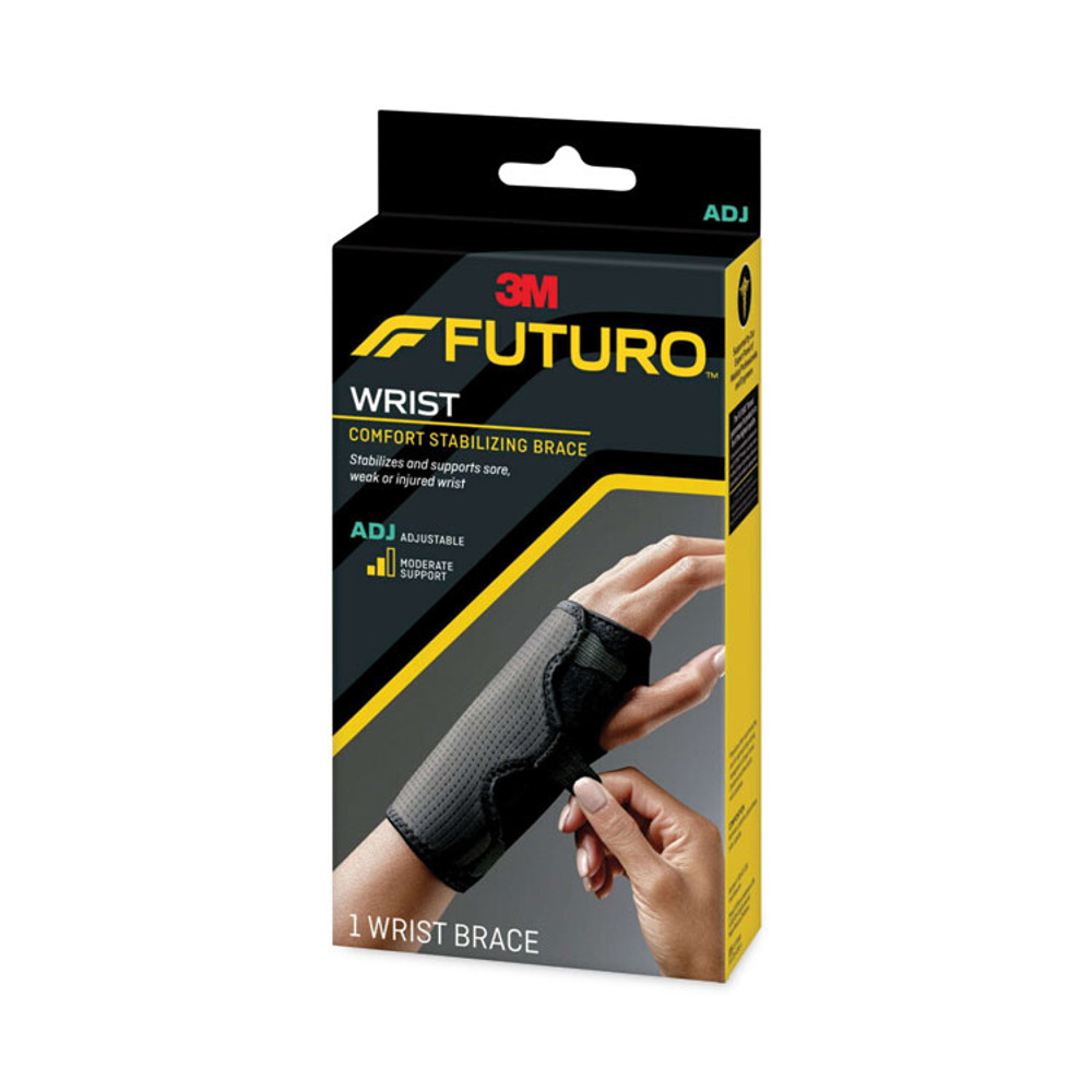 3M/COMMERCIAL TAPE DIV. FUTURO™ 10770EN Adjustable Reversible Splint Wrist Brace, Fits Wrists 5.5" to 8.5", Black