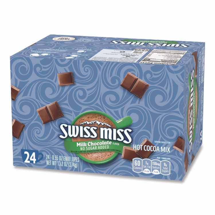 KEURIG DR PEPPER Swiss Miss® 55584 Hot Cocoa Mix, No Sugar Added, 24 Packets/Box