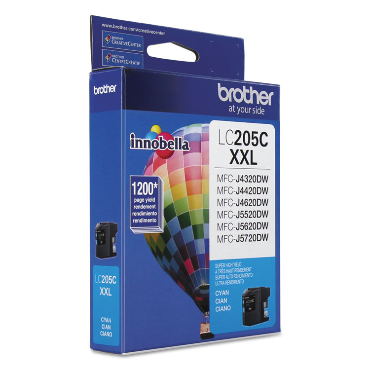BROTHER INTL. CORP. LC205C LC205C Innobella Super High-Yield Ink, 1,200 Page-Yield, Cyan