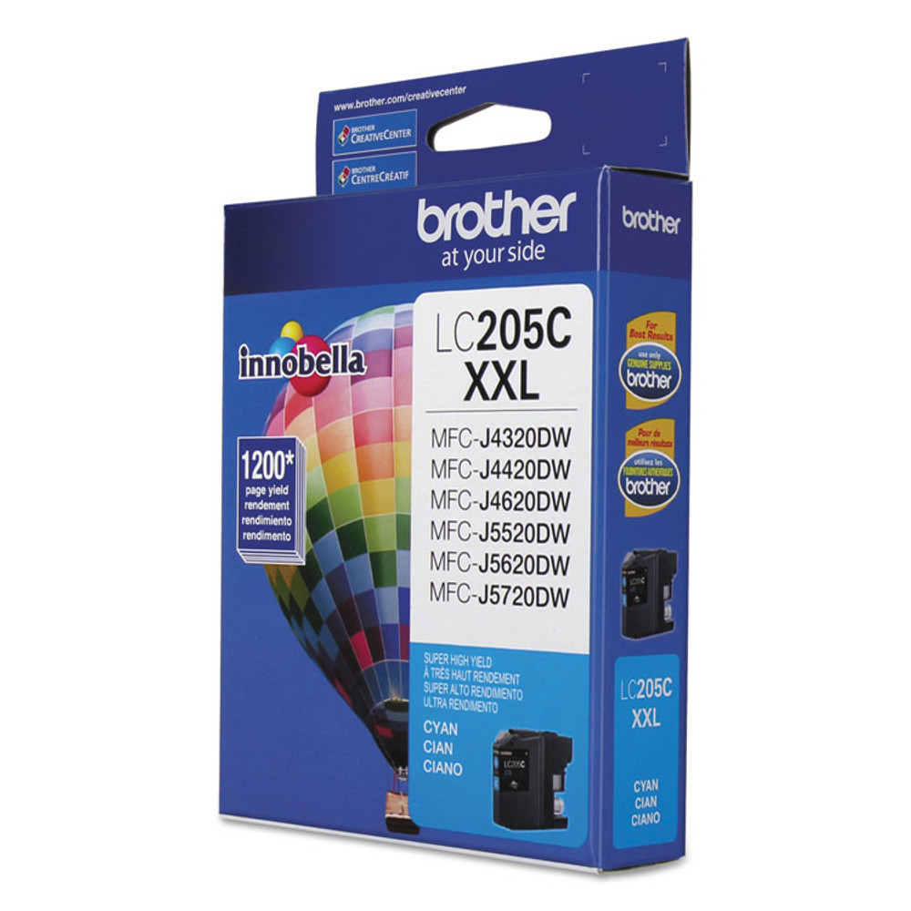 BROTHER INTL. CORP. LC205C LC205C Innobella Super High-Yield Ink, 1,200 Page-Yield, Cyan