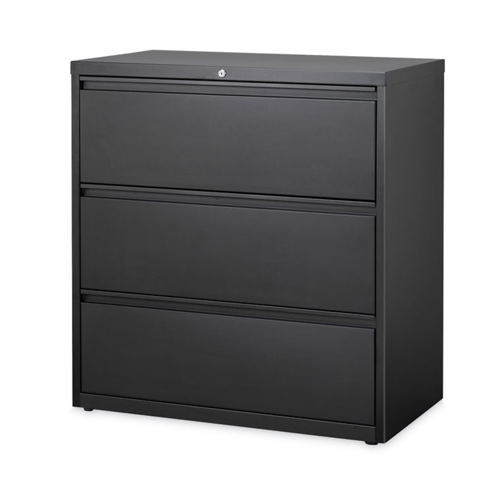 HIRSH INDUSTRIES SPACE SOLUTIONS 14986 Lateral File Cabinet, 3 Letter/Legal/A4-Size File Drawers, Black, 36 x 18.62 x 40.25