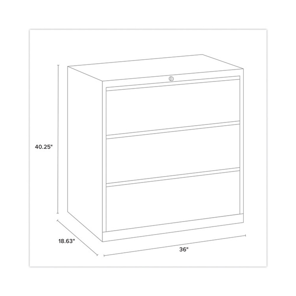 HIRSH INDUSTRIES SPACE SOLUTIONS 14986 Lateral File Cabinet, 3 Letter/Legal/A4-Size File Drawers, Black, 36 x 18.62 x 40.25