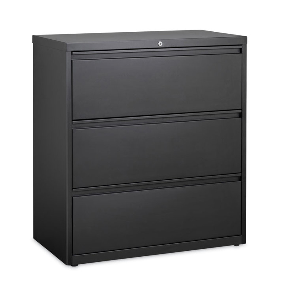 HIRSH INDUSTRIES SPACE SOLUTIONS 14986 Lateral File Cabinet, 3 Letter/Legal/A4-Size File Drawers, Black, 36 x 18.62 x 40.25