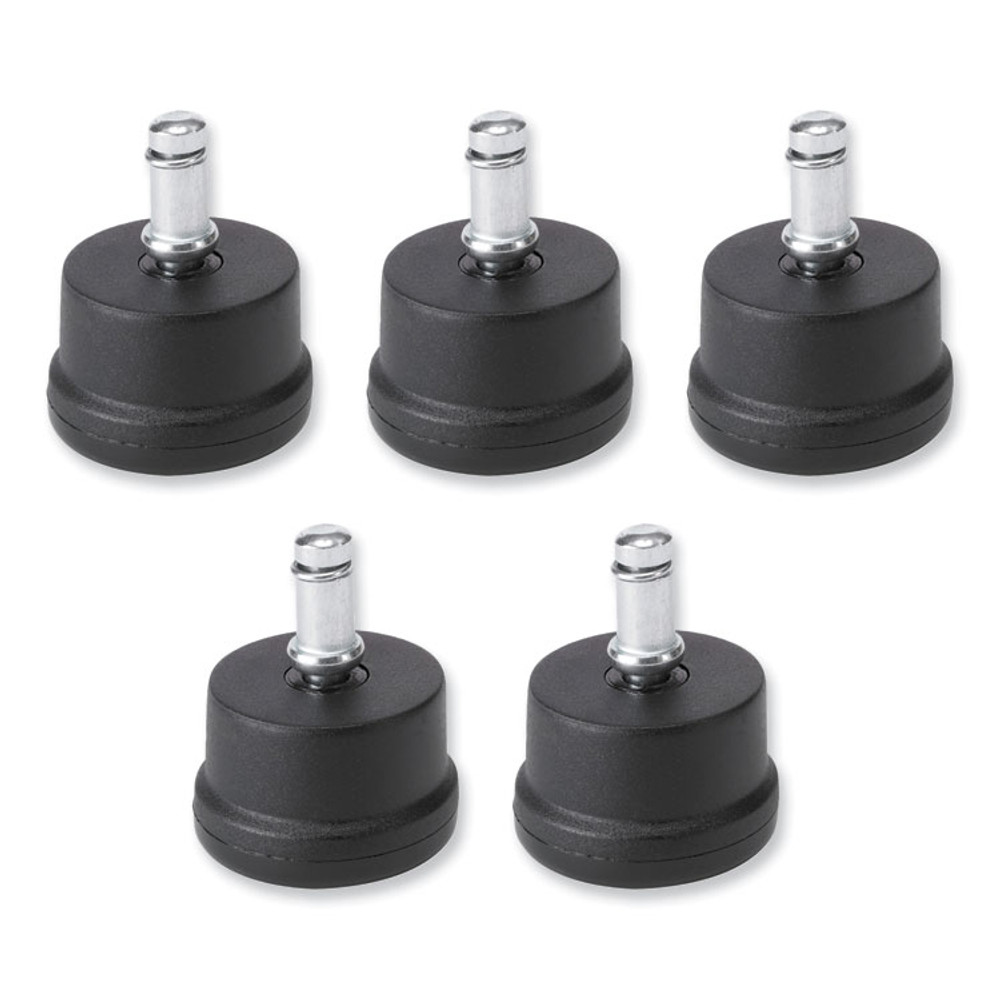 SAFCO PRODUCTS 5138 Task Master Nylon Glides, Grip Ring Stem, 2" x 1.38" Glide, Black, 5/Set