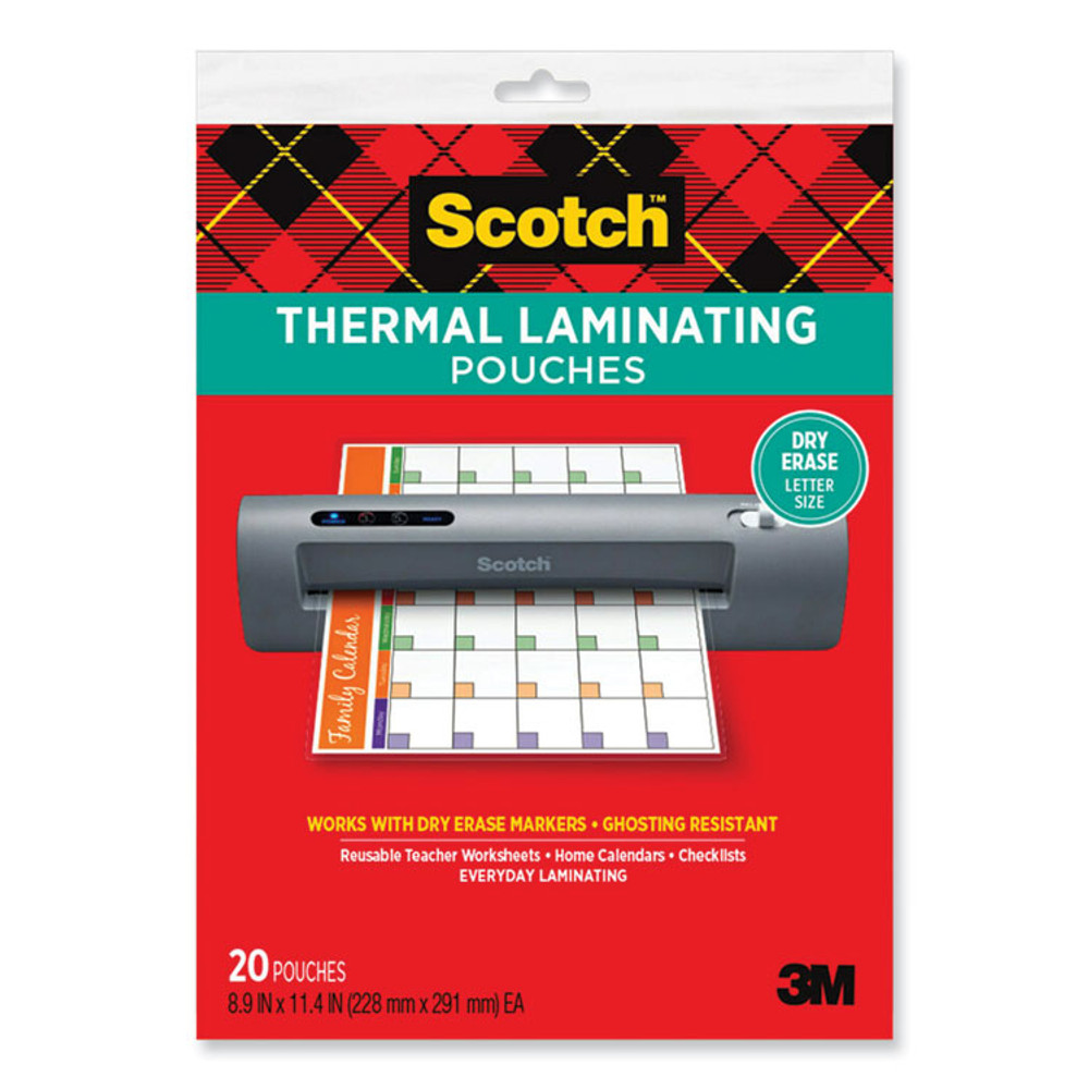 3M/COMMERCIAL TAPE DIV. Scotch™ TP385420DE Laminating Pouches, 3 mil, 8.9 x 11.4, Clear, 20/Pack