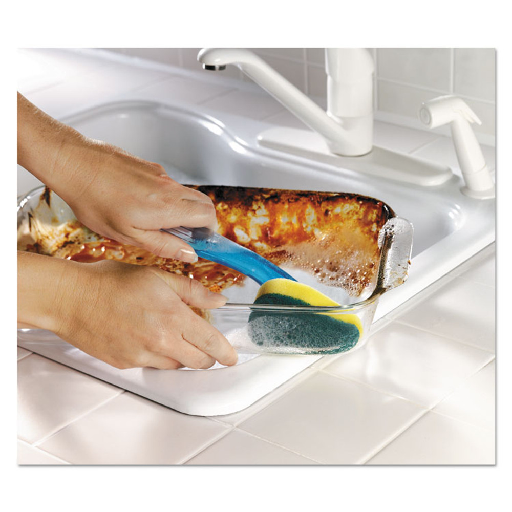 3M/COMMERCIAL TAPE DIV. Scotch-Brite® 6504 Soap-Dispensing Dishwand, 2.5 x 9.5, Yellow/Green, 4/Carton