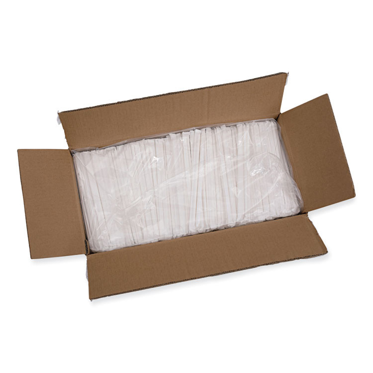 BOARDWALK PPRSTRWWR Individually Wrapped Paper Straws, 7.75 x 0.25, White, 3,200/Carton