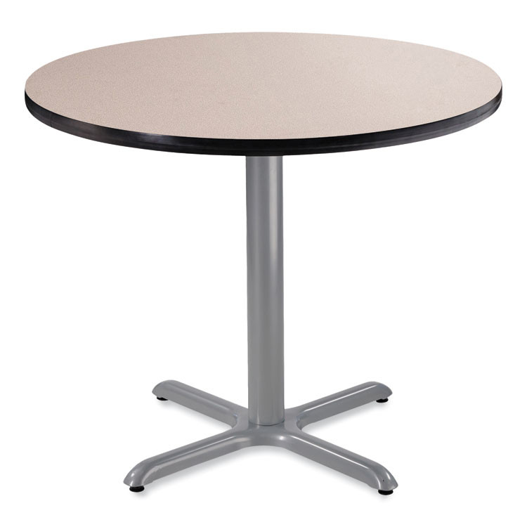 NATIONAL PUBLIC SEATING NPS® CG13636XD1GY Cafe Table, 36" Diameter x 30h, Round Top/X-Base, Gray Nebula Top, Gray Base