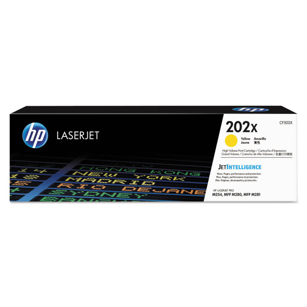 HEWLETT PACKARD SUPPLIES HP CF502X HP 202X, (CF502X) High-Yield Yellow Original LaserJet Toner Cartridge