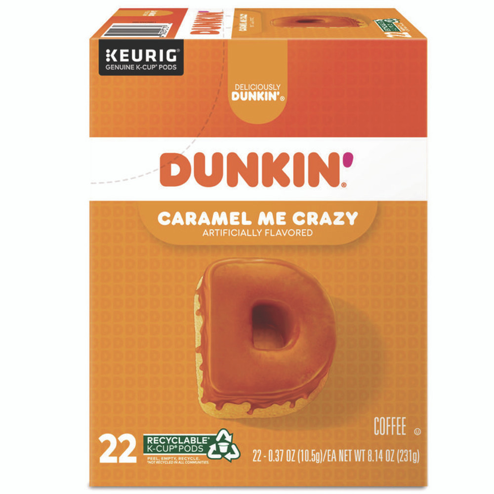 KEURIG DR PEPPER Dunkin'® 1277 K-Cup Pods, Caramel Me Crazy, 22/Box