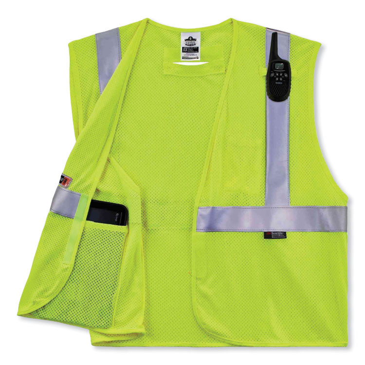 TENACIOUS HOLDINGS, INC. ergodyne® 21493 GloWear 8260FRHL Class 2 FR Safety Hook and Loop Vest, Modacrylic/Kevlar, Small/Medium, Lime