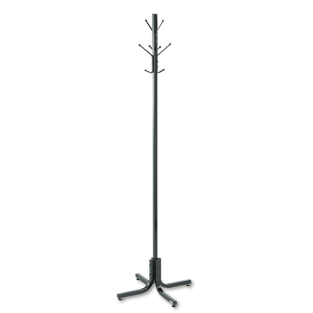 SAFCO PRODUCTS 4163BL Metal Costumer, Four Ball-Tipped Double-Hooks, 21w x 21d x 70h, Black