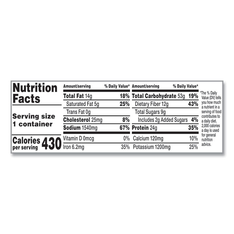 CAMPBELL'S 35100009 Chunky Chili with Beans, 15.25 oz Bowl, 8/Carton