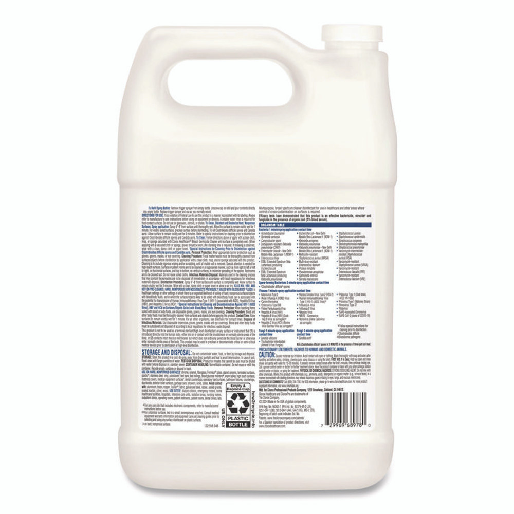 CLOROX SALES CO. Healthcare® 68978EA Bleach Germicidal Cleaner, 128 oz Refill Bottle