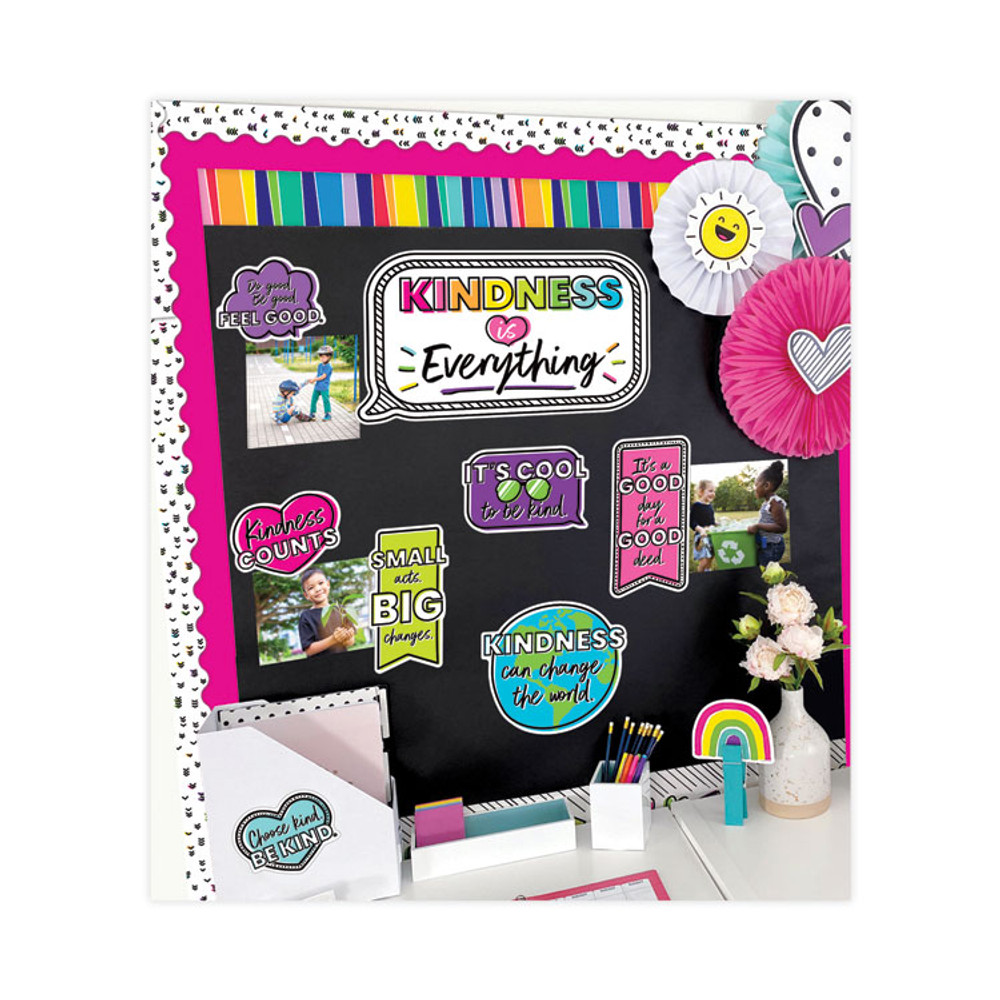 CARSON-DELLOSA EDUCATION 108475 Rolled Borders, Straight Border, Back to School: Rainbow, 2.25" x 65 ft, Multicolor