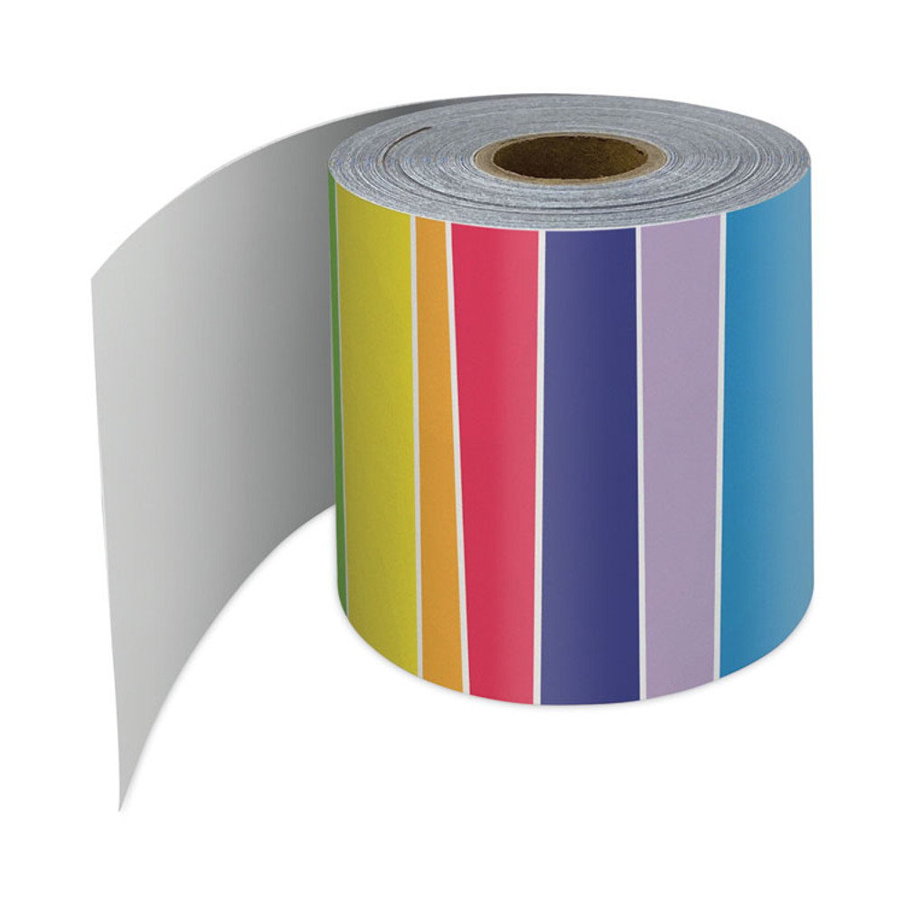 CARSON-DELLOSA EDUCATION 108475 Rolled Borders, Straight Border, Back to School: Rainbow, 2.25" x 65 ft, Multicolor