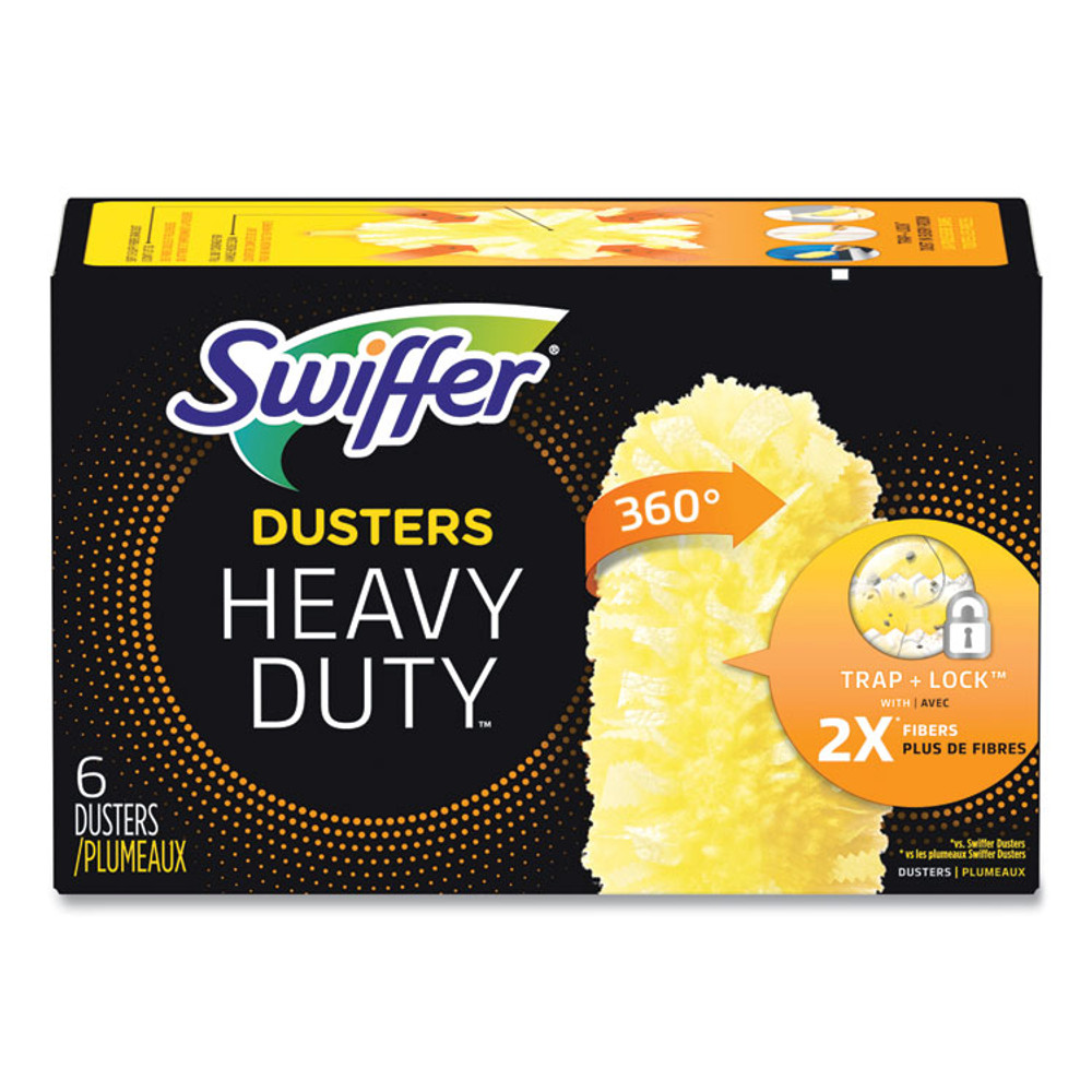 PROCTER & GAMBLE Swiffer® 21620CT Heavy Duty Dusters Refill, Dust Lock Fiber, Yellow, 6/Box, 4 Boxes/Carton