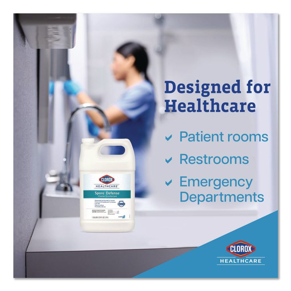 CLOROX SALES CO. Healthcare® 32409 Spore Defense Cleaner Disinfectant, Open System, 1 gal Refill Bottle, 4/Carton
