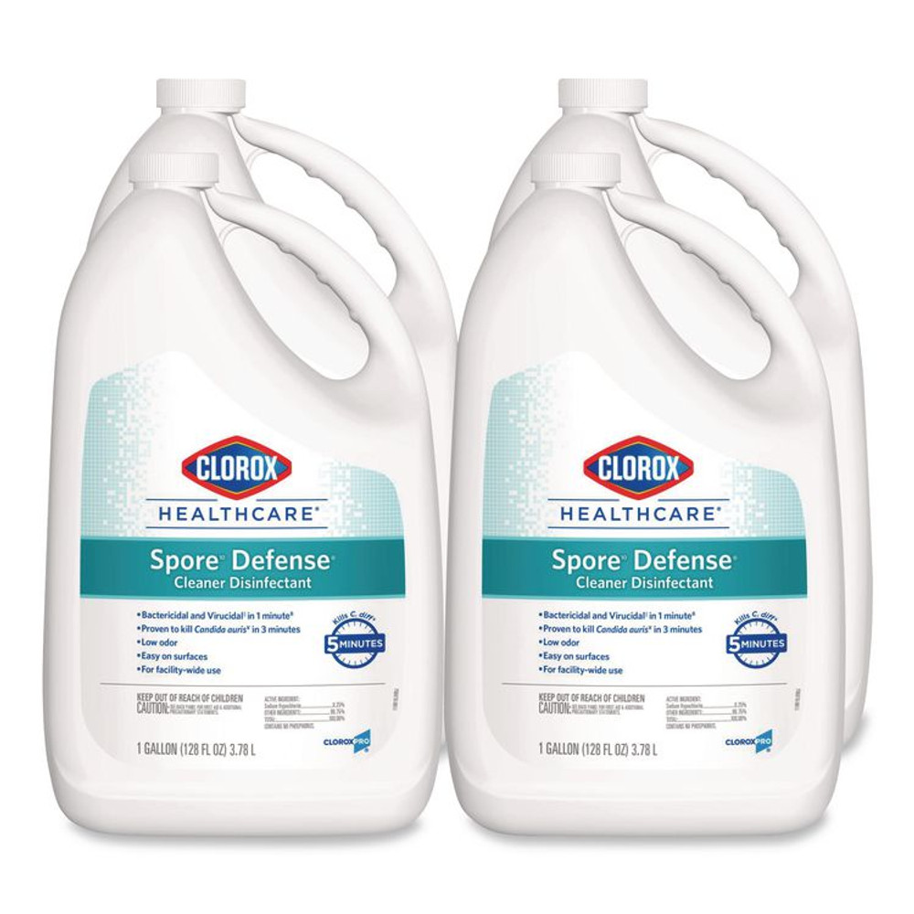 CLOROX SALES CO. Healthcare® 32409 Spore Defense Cleaner Disinfectant, Open System, 1 gal Refill Bottle, 4/Carton