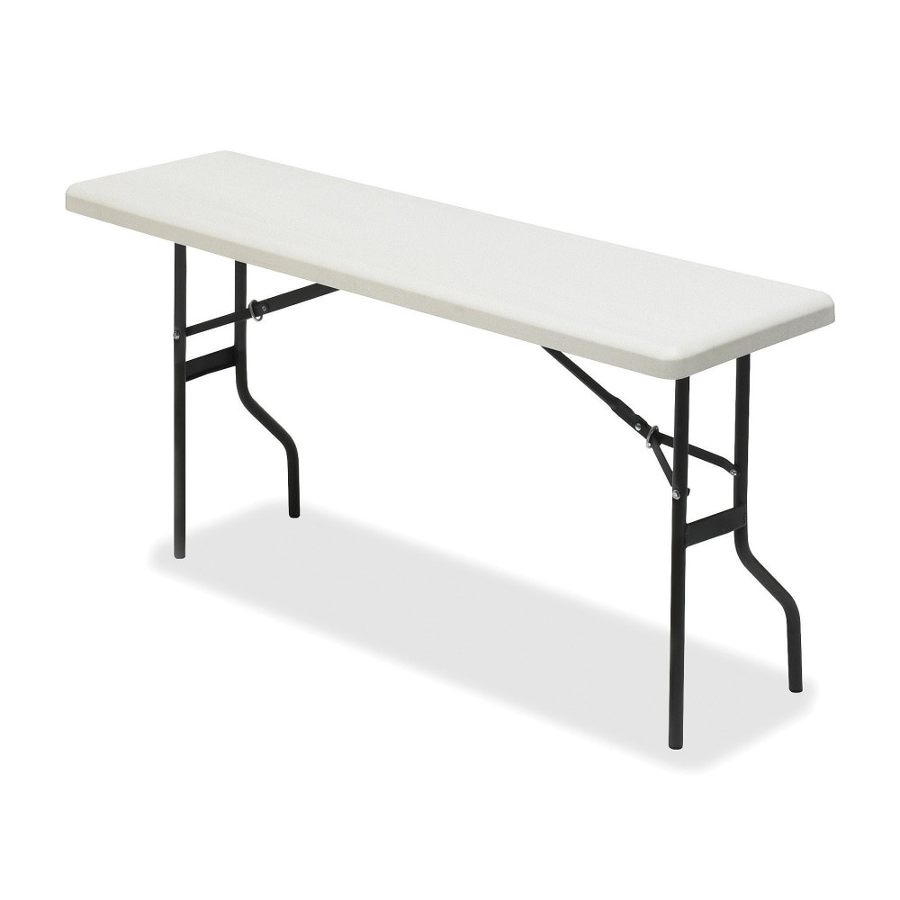 ICEBERG ENTERPRISES LLC Iceberg 65363  Resin Folding Table, 72inW x 18inD, Platinum/Black