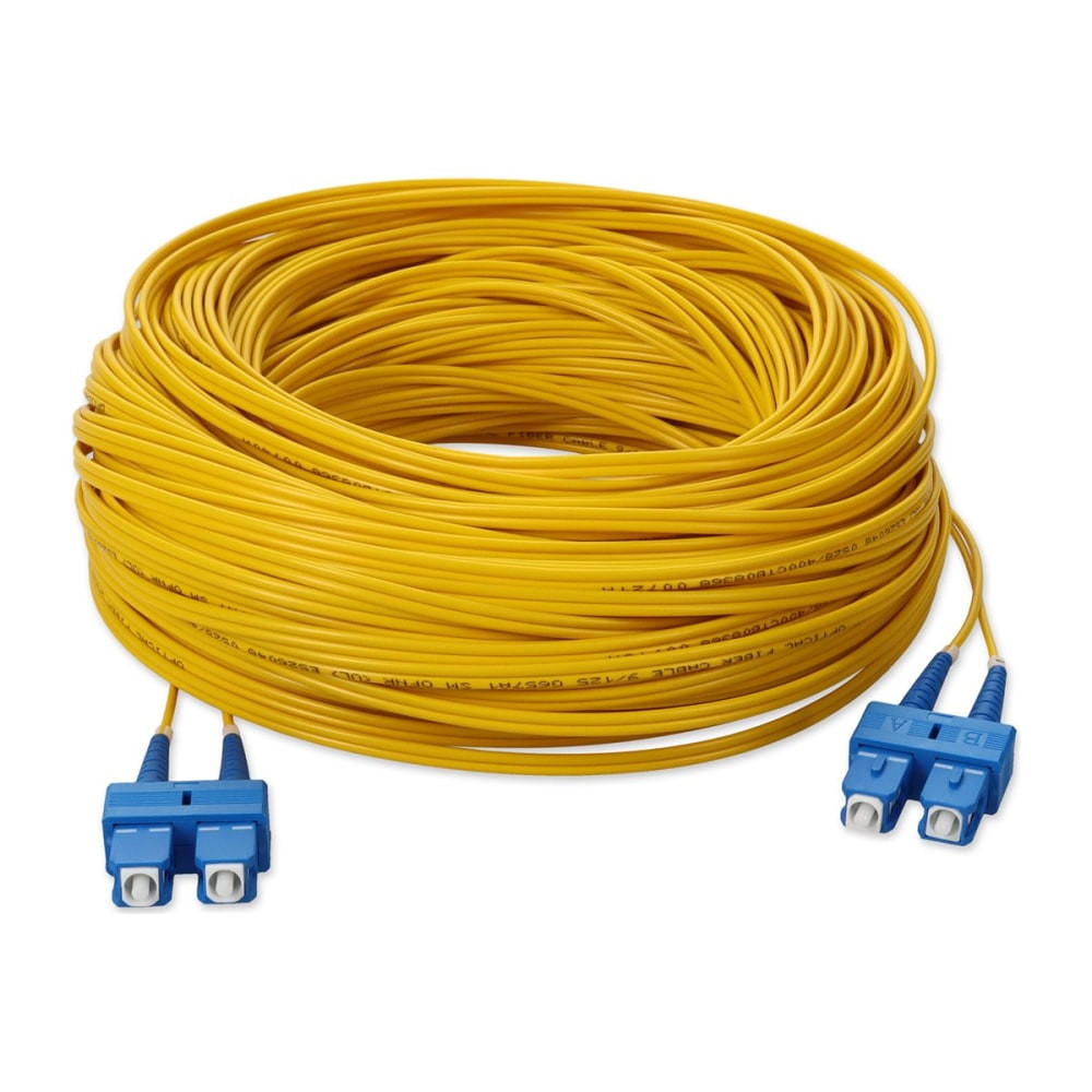 ADD-ON COMPUTER PERIPHERALS, INC. AddOn ADD-SC-SC-40M9SMF  40m SC OS1 Yellow Patch Cable - Patch cable - SC/UPC single-mode (M) to SC/UPC single-mode (M) - 40 m - fiber optic - duplex - 9 / 125 micron - OS1 - halogen-free - yellow