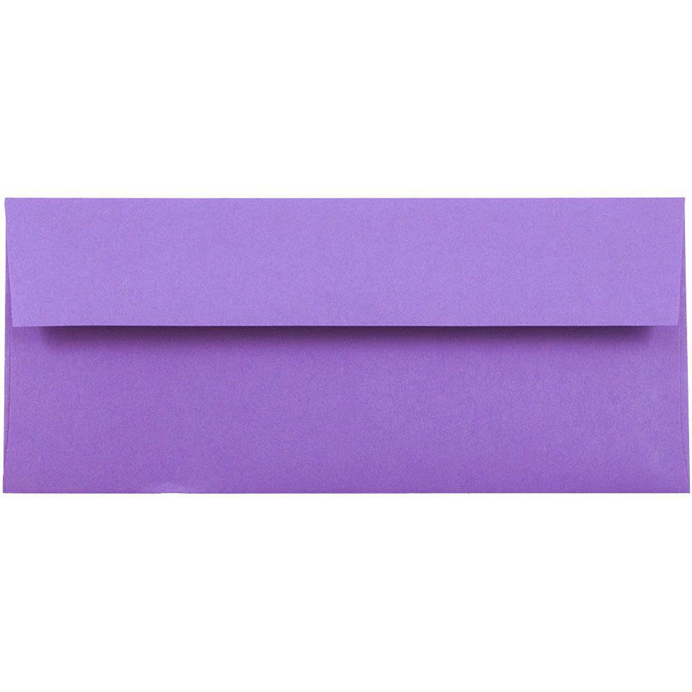 JAM PAPER AND ENVELOPE JAM Paper 15864  #10 Business Colored Envelopes, 4 1/8 x 9 1/2, Violet Purple Recycled, 25/Pack