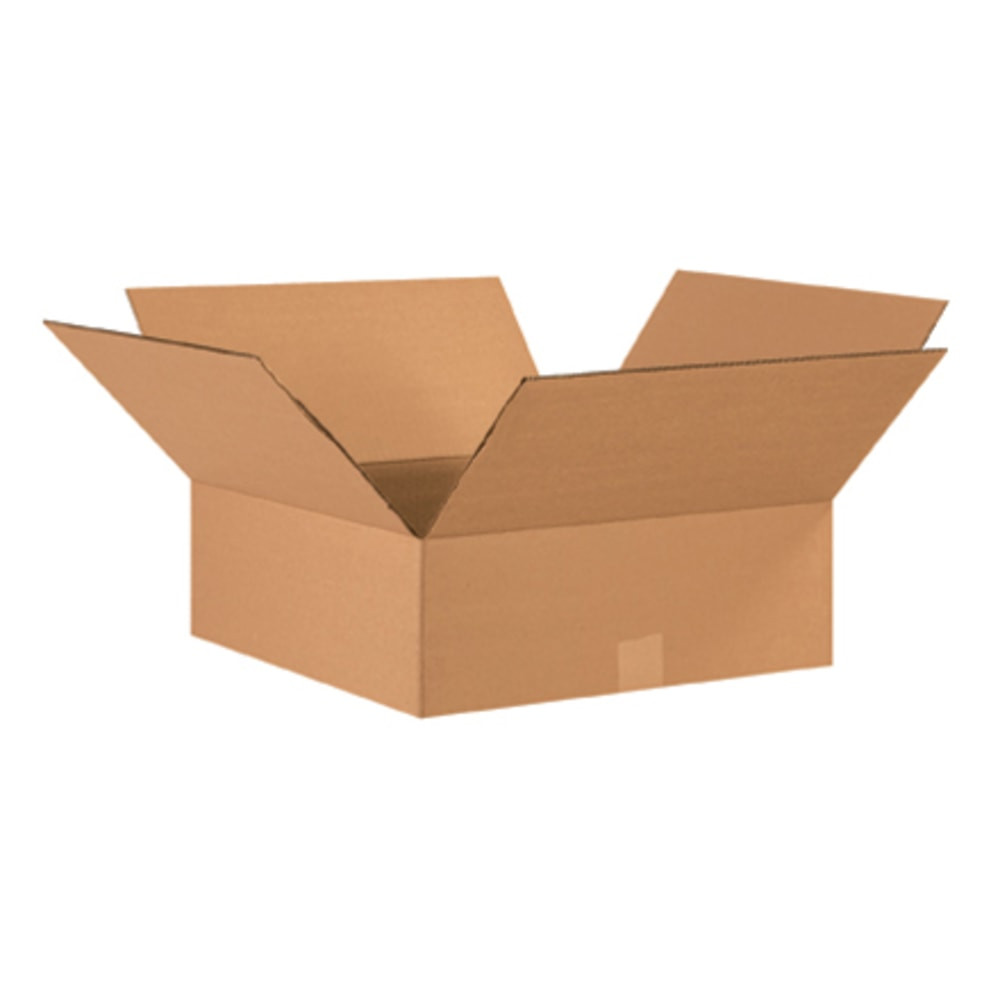 B O X MANAGEMENT, INC. Partners Brand 17176  Flat Corrugated Boxes, 17in x 17in x 6in, Kraft, Bundle of 20