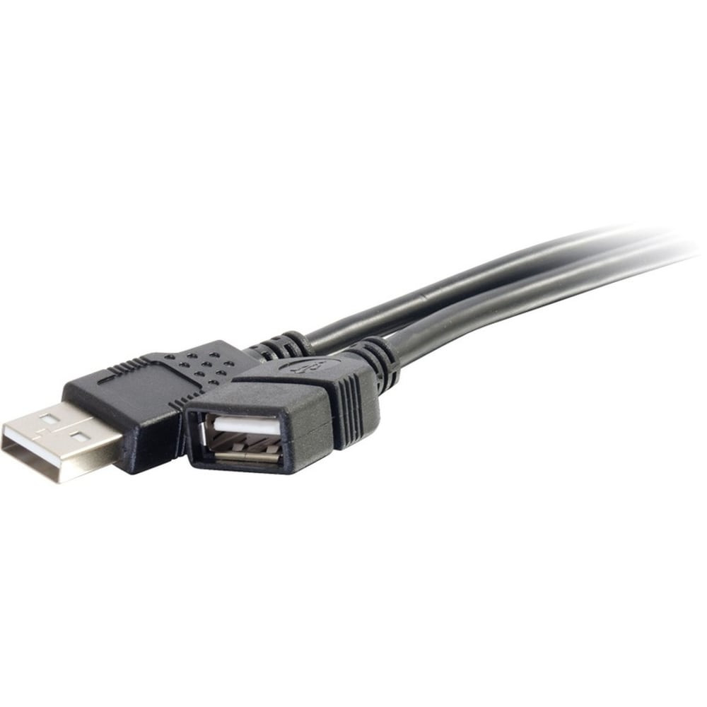 LASTAR INC. C2G 52106  3.3ft USB Extension Cable - USB A to USB A Extension Cable - USB 2.0 - M/F - Type A Male USB - Type A Female USB - 3ft - Black