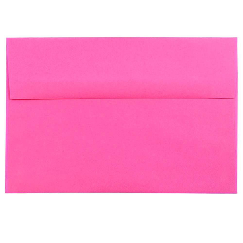 JAM PAPER AND ENVELOPE JAM Paper 58447  Booklet Invitation Envelopes, A8, Gummed Seal, Fuchsia Pink, Pack Of 25