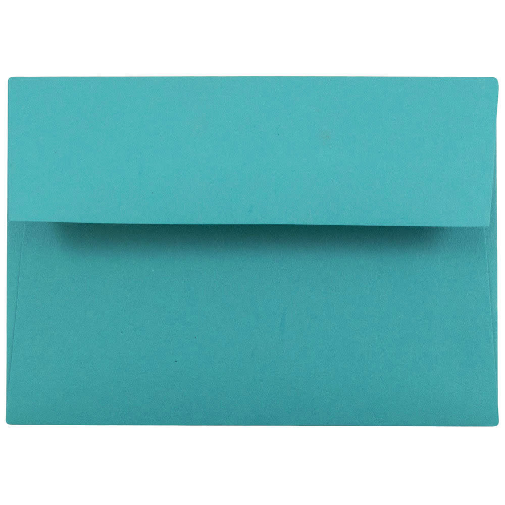 JAM PAPER AND ENVELOPE JAM Paper 15794  Booklet Envelopes, #4 Bar (A1), Gummed Seal, 30% Recycled, Sea Blue, Pack Of 25
