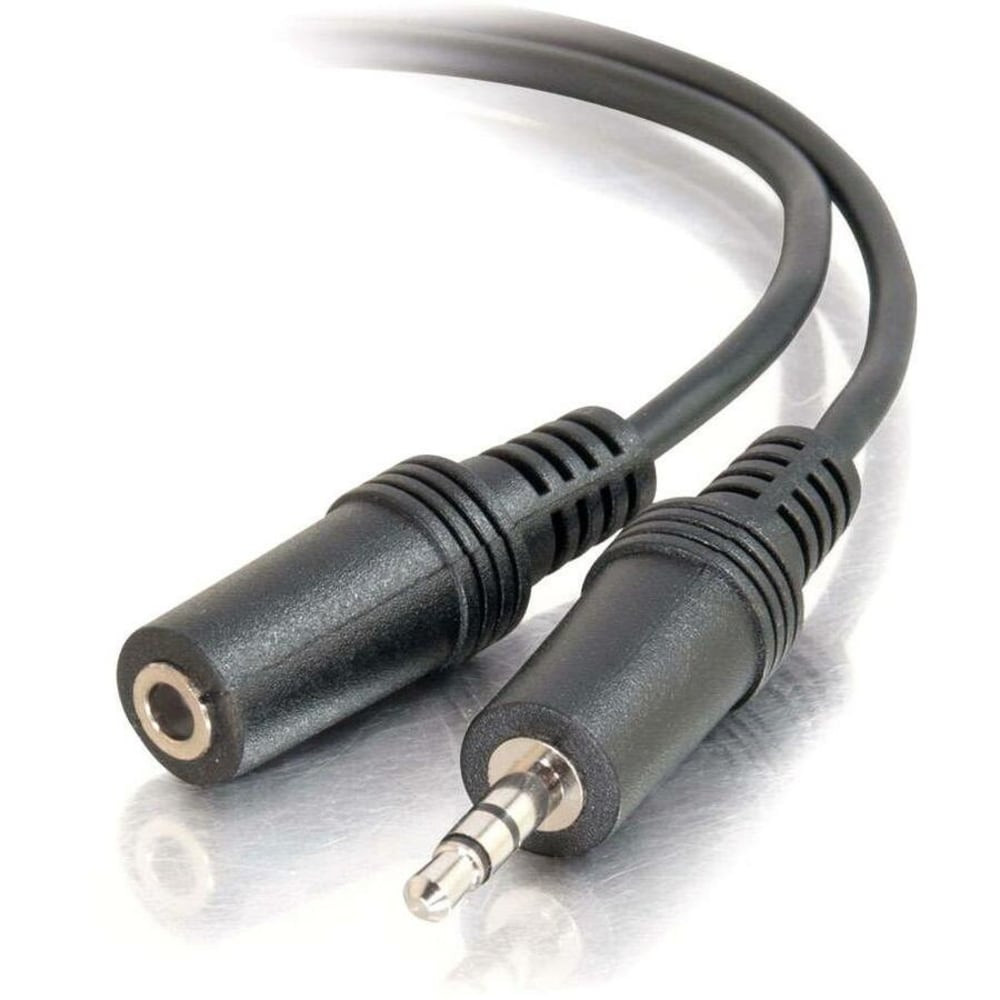 LASTAR INC. 40405 C2G 1.5ft 3.5mm M/F Stereo Audio Extension Cable - Mini-phone Male Stereo - Mini-phone Female Stereo - 1.5ft - Black