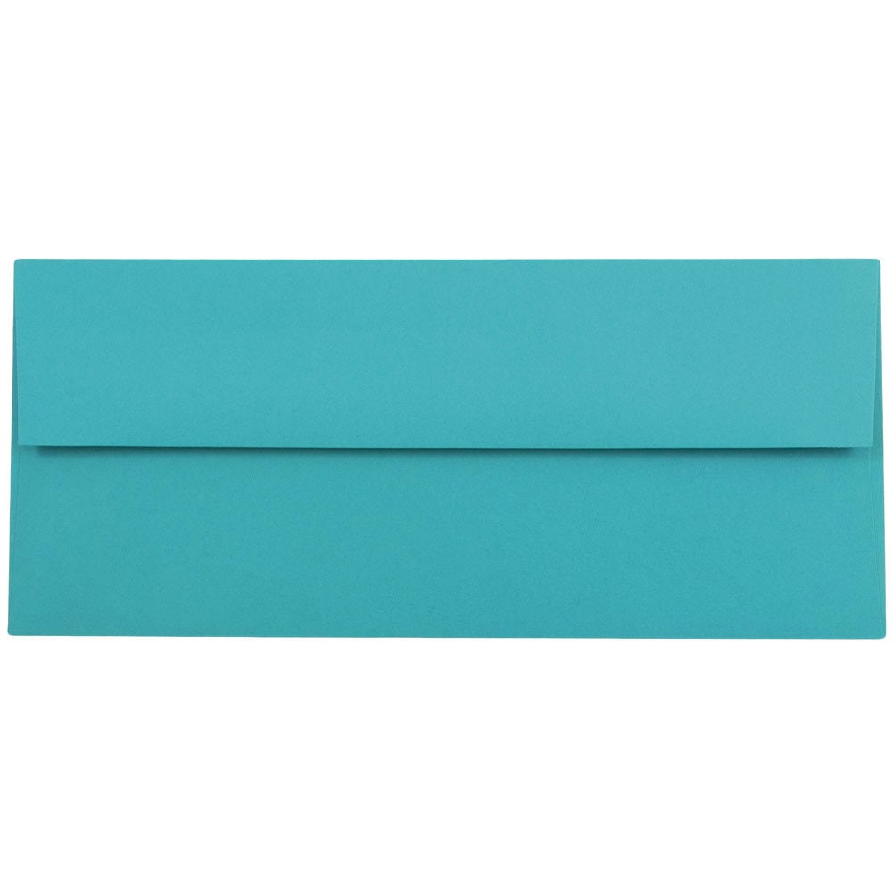JAM PAPER AND ENVELOPE JAM Paper 15858  #10 Business Colored Envelopes, 4 1/8 x 9 1/2, Sea Blue Recycled, 25/Pack