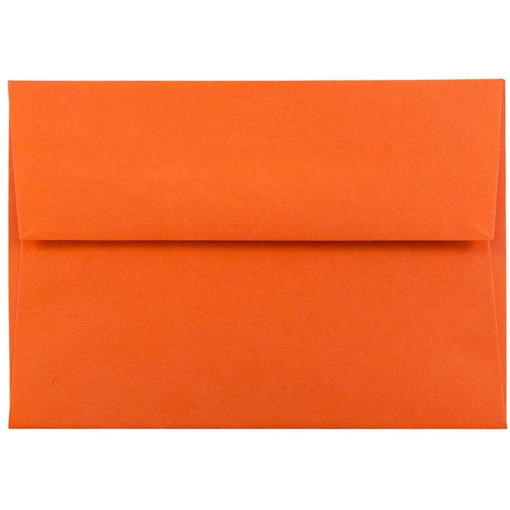 JAM PAPER AND ENVELOPE 15808 JAM Paper Booklet Envelopes, #4 Bar (A1), Gummed Seal, 30% Recycled, Orange, Pack Of 25